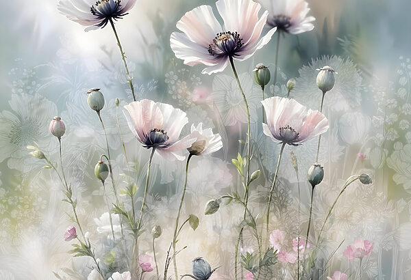 Delicate blooms in soft hues