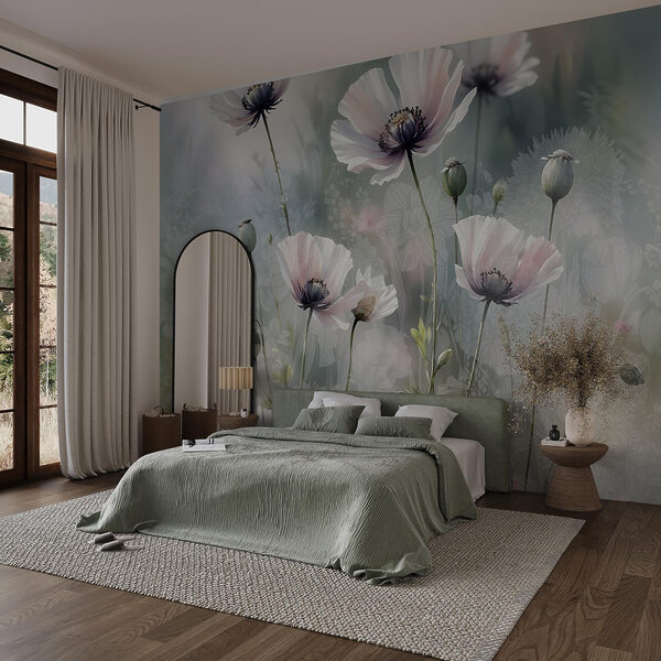 Papel de parede Flores delicadas em tons suaves (REF: w08585) Papel de parede Papel de parede Flores delicadas em tons suaves (REF: w08585)