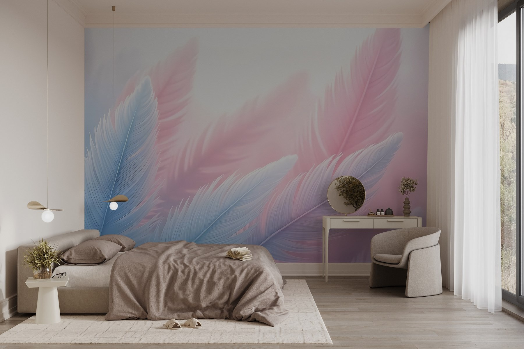 Group of feathers in light Group of feathers in light