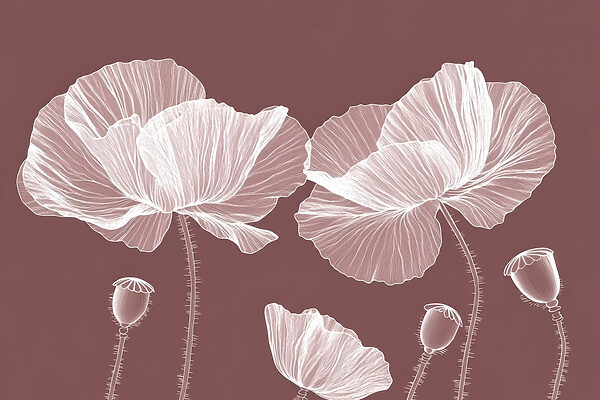 Flores elegantes sobre um fundo quente Flores elegantes sobre um fundo quente