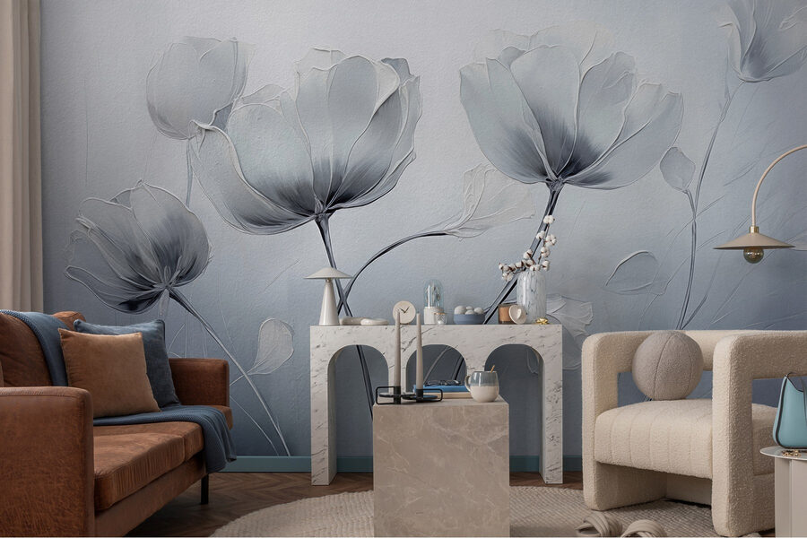 Flores delicadas em tons suaves
