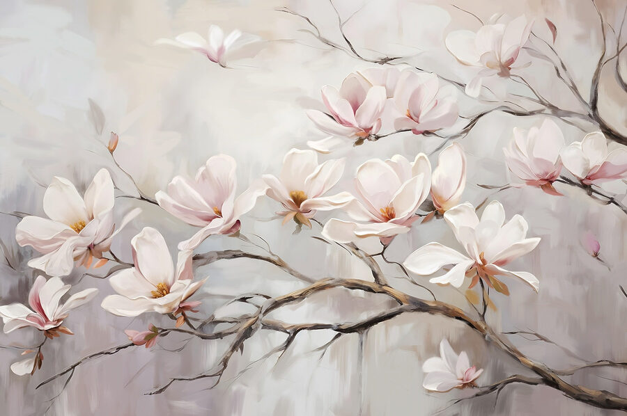 Pintura de flores num ramo