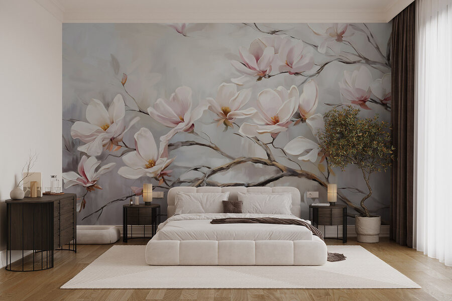 Pintura de flores num ramo