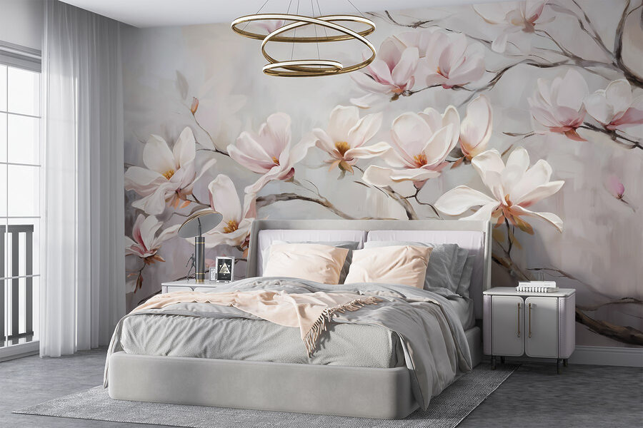 Pintura de flores num ramo