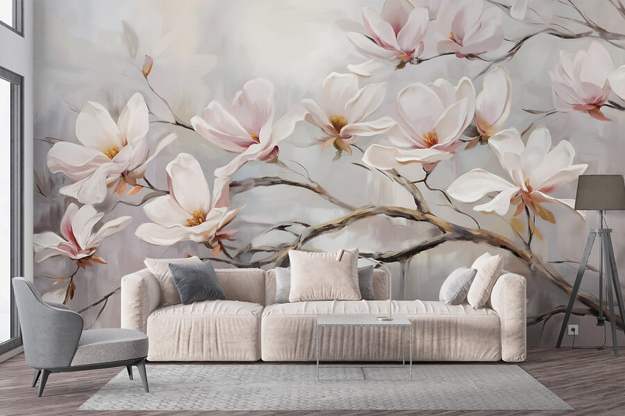 Pintura de flores num ramo