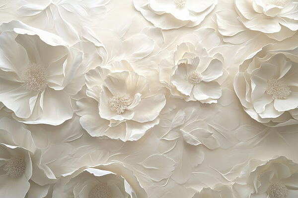 Papel de parede de flores brancas Papel de parede de flores brancas