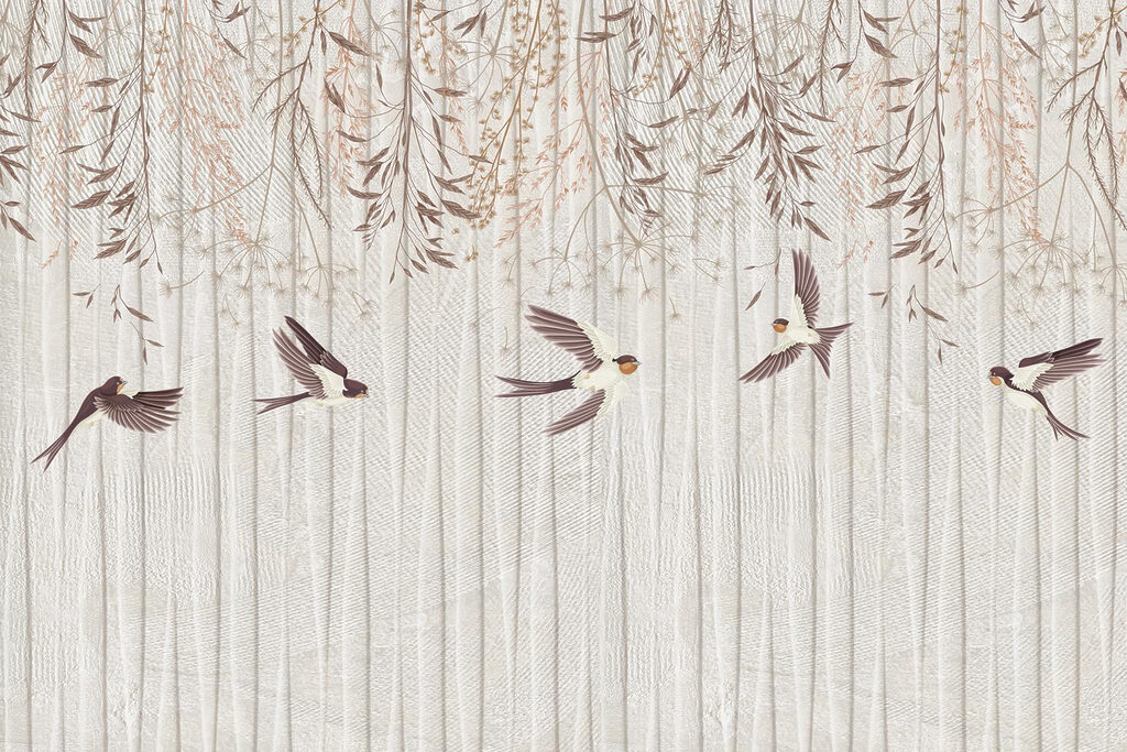 Papel de parede com pássaros a voar Papel de parede com pássaros a voar