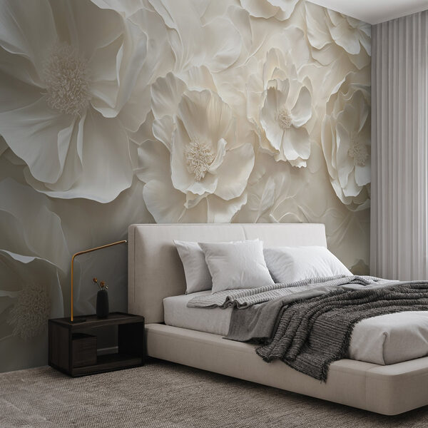 Papel de parede Papel de parede Papel de parede de flores brancas (REF: w08562)