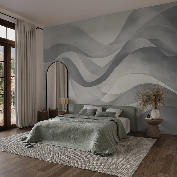 Fundo cinzento e branco com linhas onduladas Fundo cinzento e branco com linhas onduladas