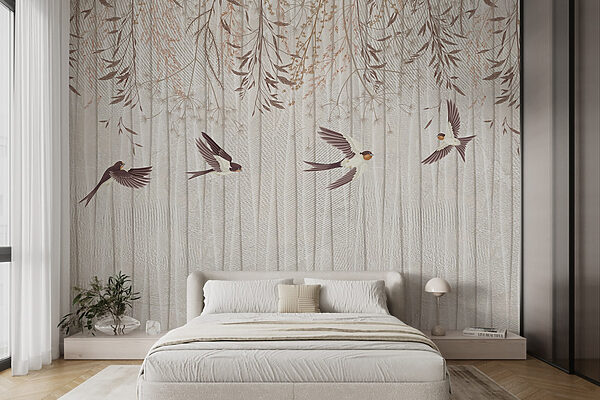 Papel de parede com pássaros a voar Papel de parede com pássaros a voar
