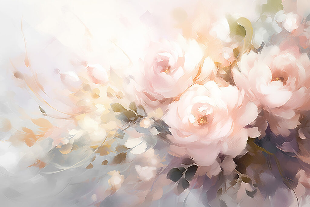 Pintura de flores sobre uma superfície branca Pintura de flores sobre uma superfície branca