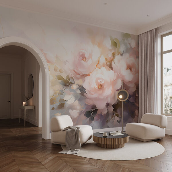 Pintura de flores sobre uma superfície branca Pintura de flores sobre uma superfície branca
