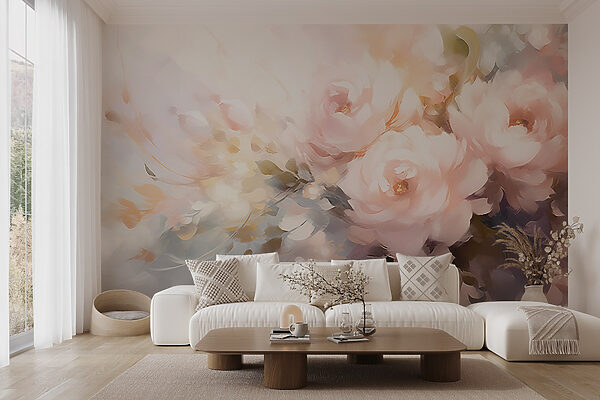 Pintura de flores sobre uma superfície branca Pintura de flores sobre uma superfície branca
