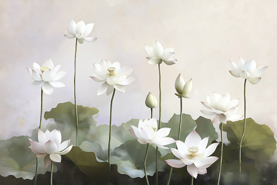 Grupo de flores brancas