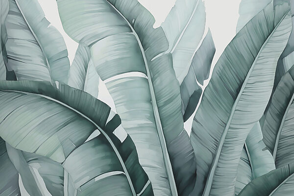 Lush green leaves in soft hues