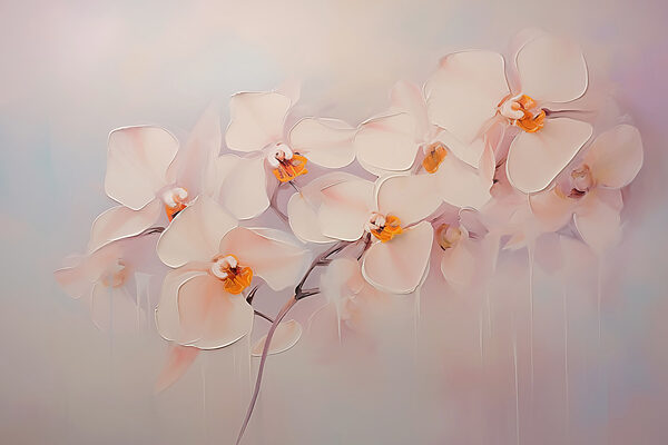 Pintura de flores brancas Pintura de flores brancas