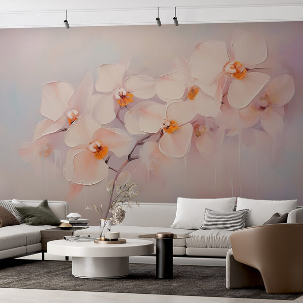 Pintura de flores brancas Pintura de flores brancas