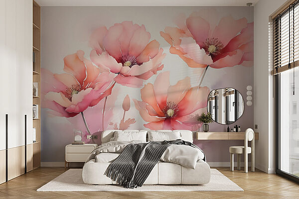 Pintura de flores sobre um fundo branco Pintura de flores sobre um fundo branco