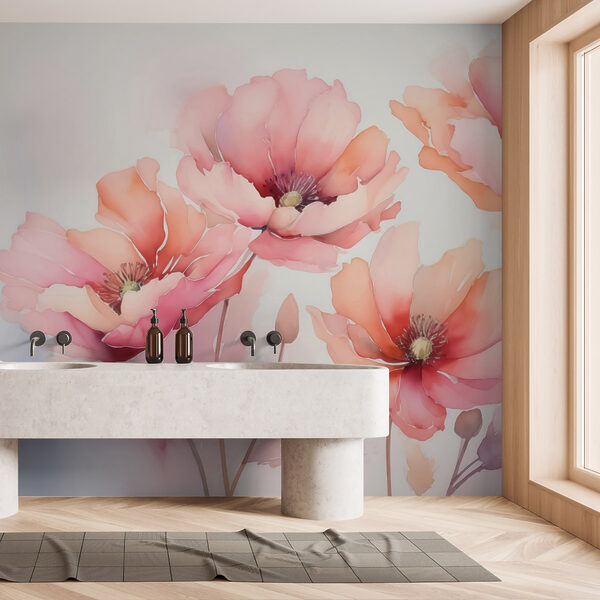 Pintura de flores sobre um fundo branco Pintura de flores sobre um fundo branco