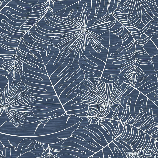 Padrão de folhas sobre um fundo azul Padrão de folhas sobre um fundo azul