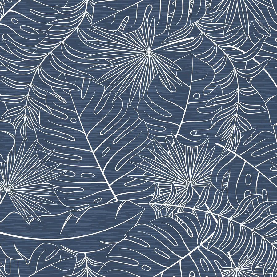 Padrão de folhas sobre um fundo azul Padrão de folhas sobre um fundo azul