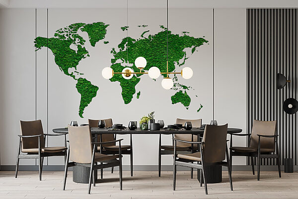 Mapa do mundo feito de plantas verdes Mapa do mundo feito de plantas verdes