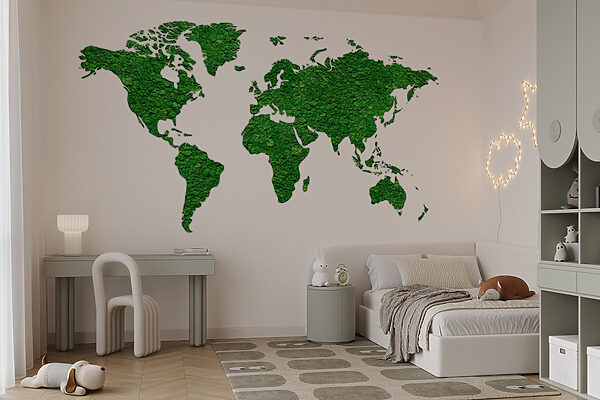 Mapa do mundo feito de plantas verdes Mapa do mundo feito de plantas verdes