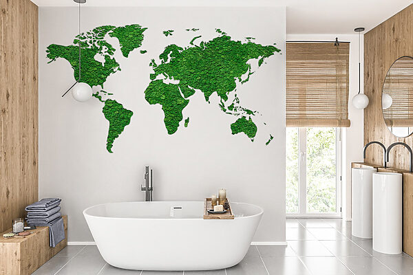 Mapa do mundo feito de plantas verdes Mapa do mundo feito de plantas verdes
