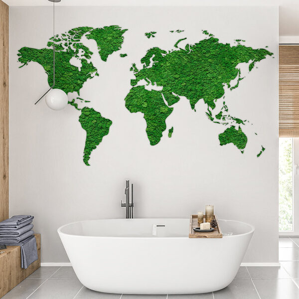 Mapa do mundo feito de plantas verdes Mapa do mundo feito de plantas verdes