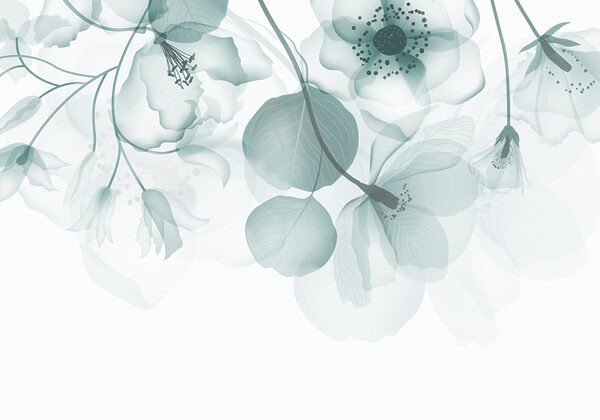 Flores transparentes com folhas Flores transparentes com folhas