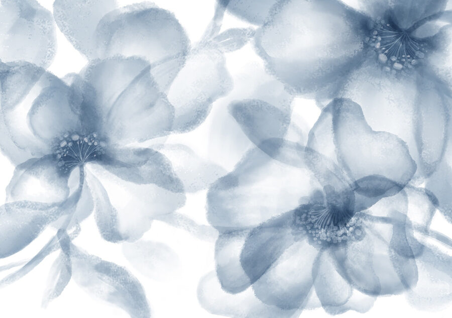 Papel de parede Grupo de flores sobre um fundo branco - Image 7
