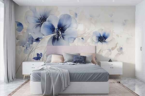Pintura de flores sobre um fundo branco Pintura de flores sobre um fundo branco