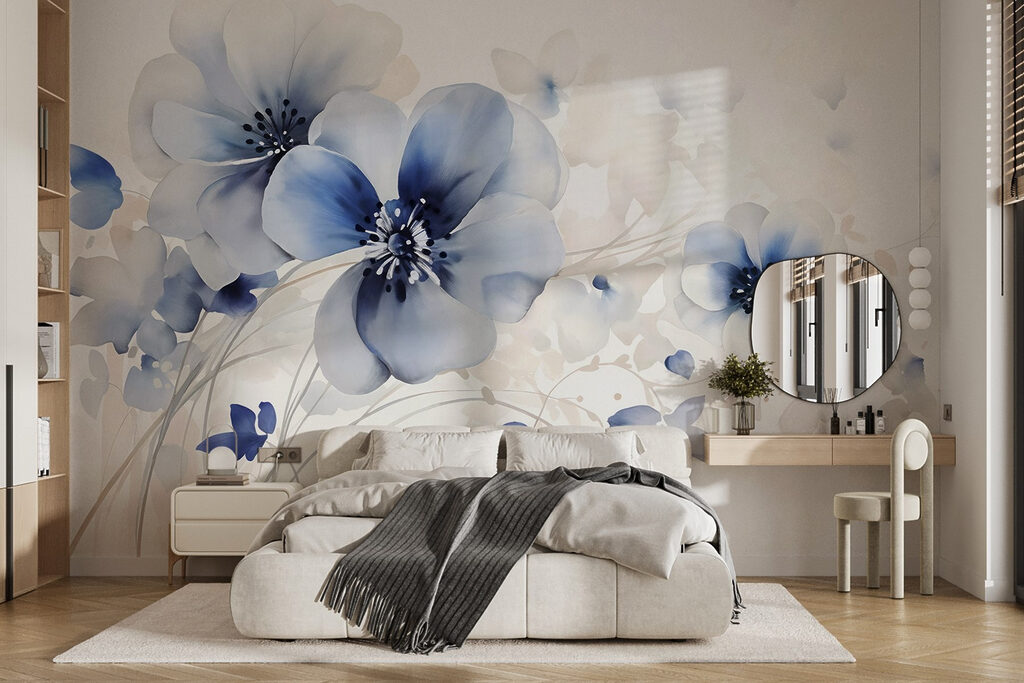 Painting of flowers on a white background