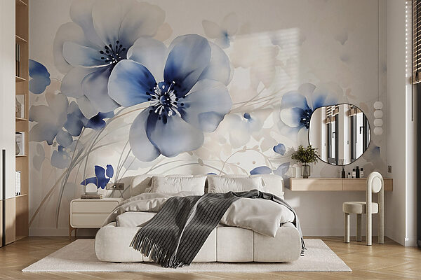 Pintura de flores sobre um fundo branco Pintura de flores sobre um fundo branco