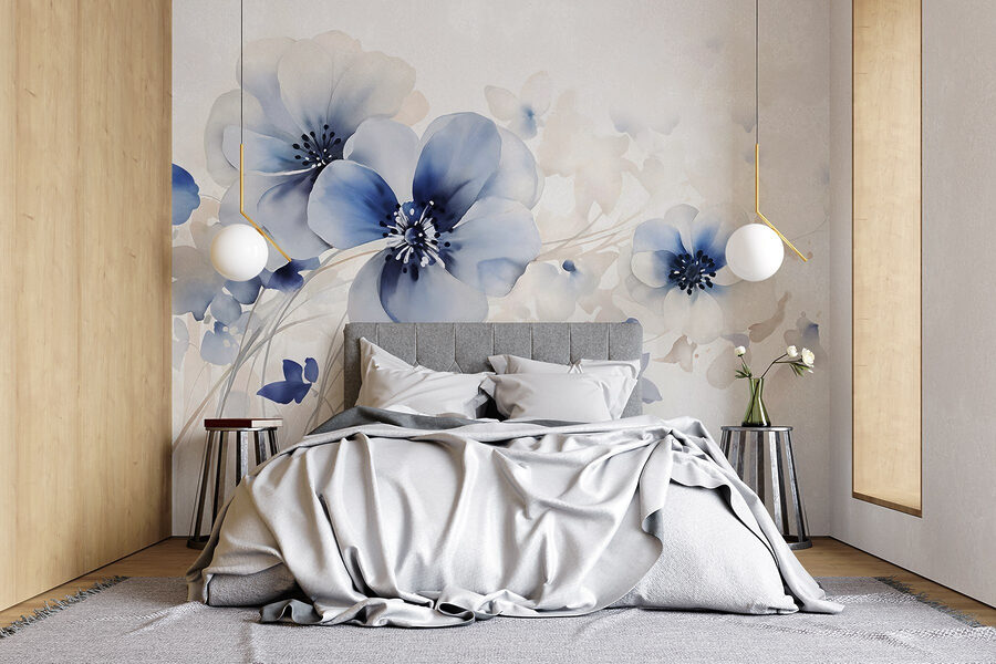 Pintura de flores sobre um fundo branco Pintura de flores sobre um fundo branco
