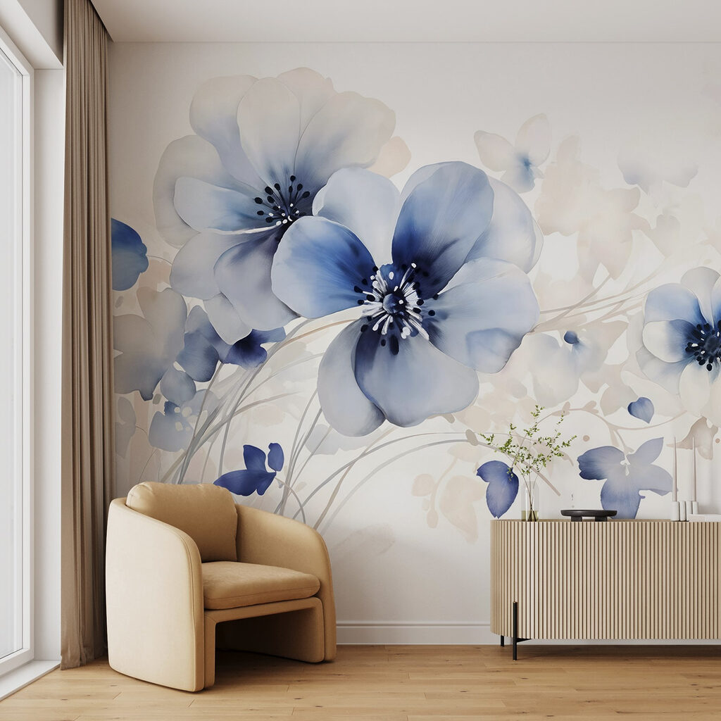 Painting of flowers on a white background