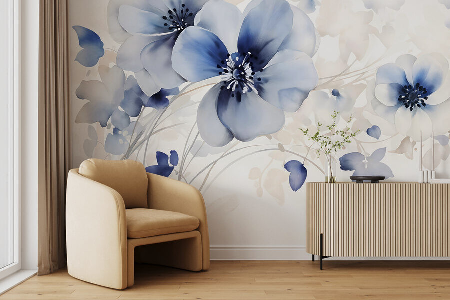 Pintura de flores sobre um fundo branco Pintura de flores sobre um fundo branco