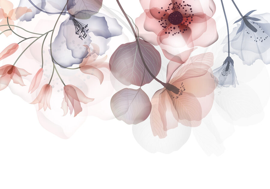 Desenho floral delicado com tons suaves