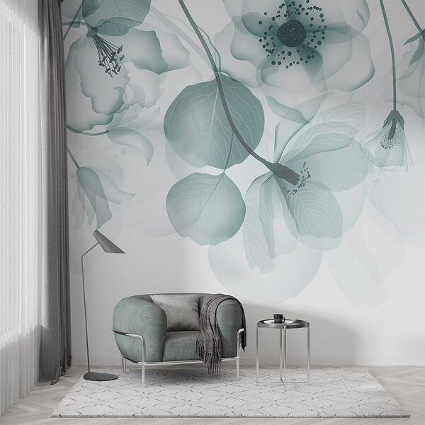 Flores transparentes com folhas Flores transparentes com folhas