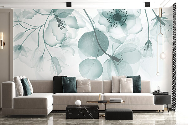 Flores transparentes com folhas Flores transparentes com folhas
