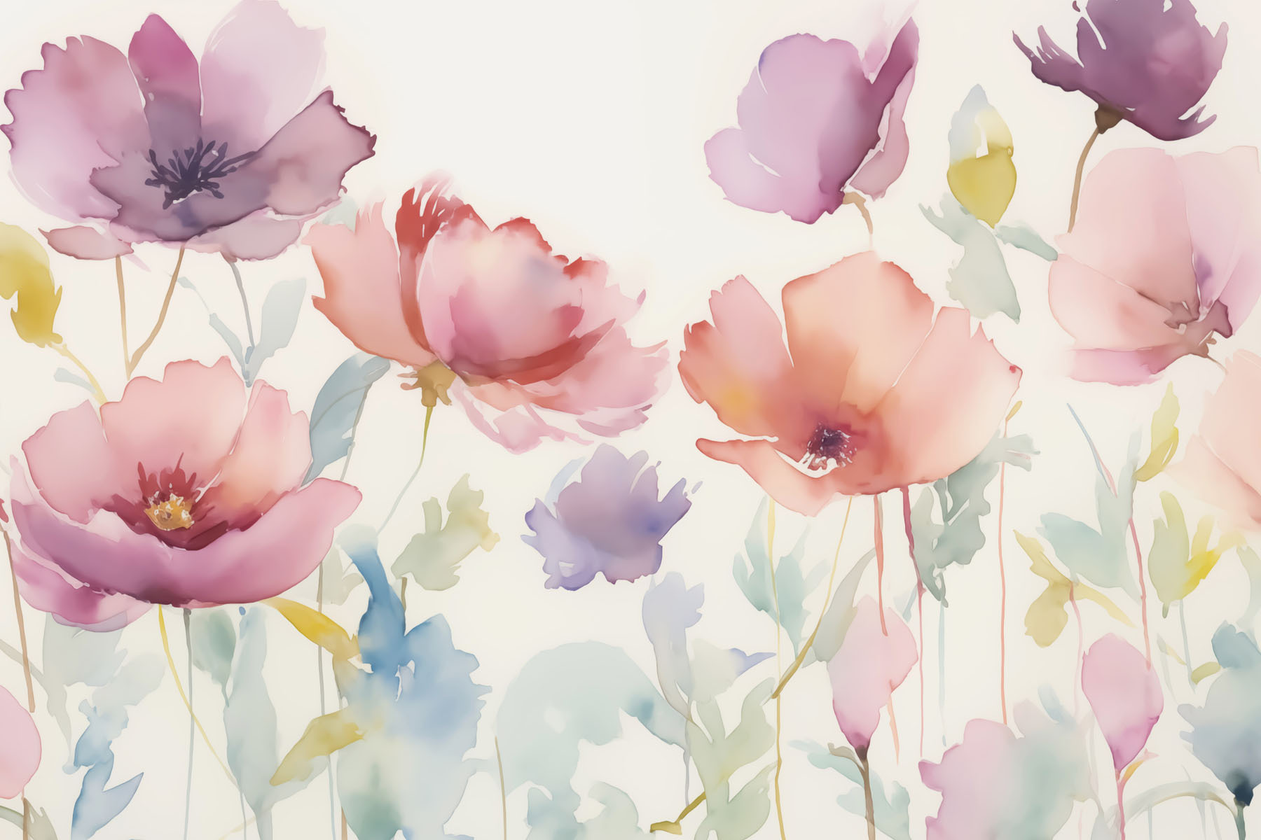 Watercolor painting of flowers Watercolor painting of flowers