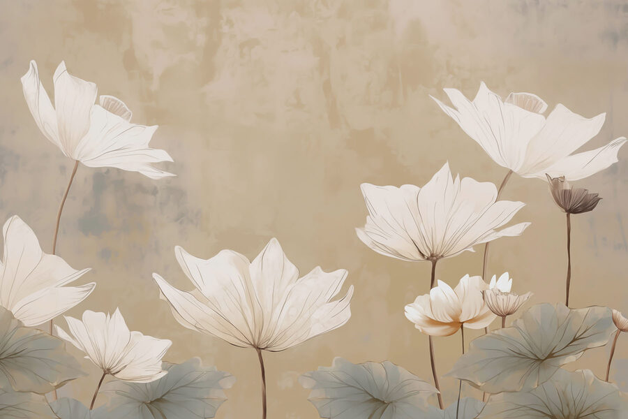 Flores delicadas em tons suaves