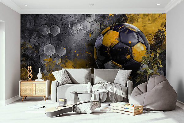 Football ball on a wall Football ball on a wall