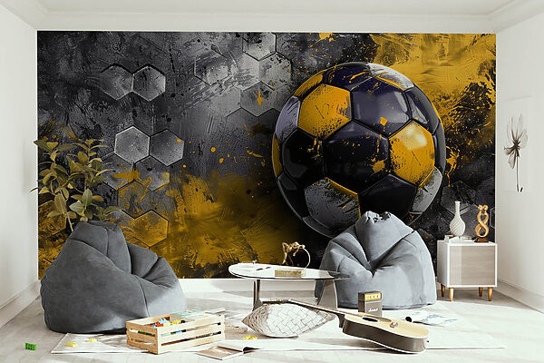 Football ball on a wall Football ball on a wall