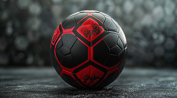 Bola de futebol dinâmica preta e vermelha Bola de futebol dinâmica preta e vermelha