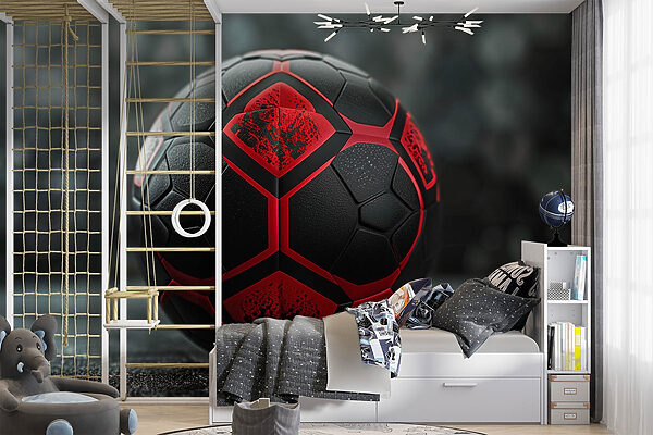 Bola de futebol dinâmica preta e vermelha Bola de futebol dinâmica preta e vermelha
