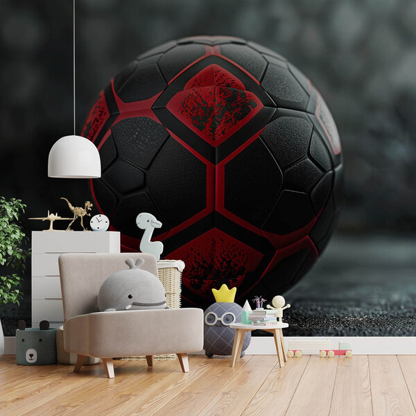 Bola de futebol dinâmica preta e vermelha Bola de futebol dinâmica preta e vermelha