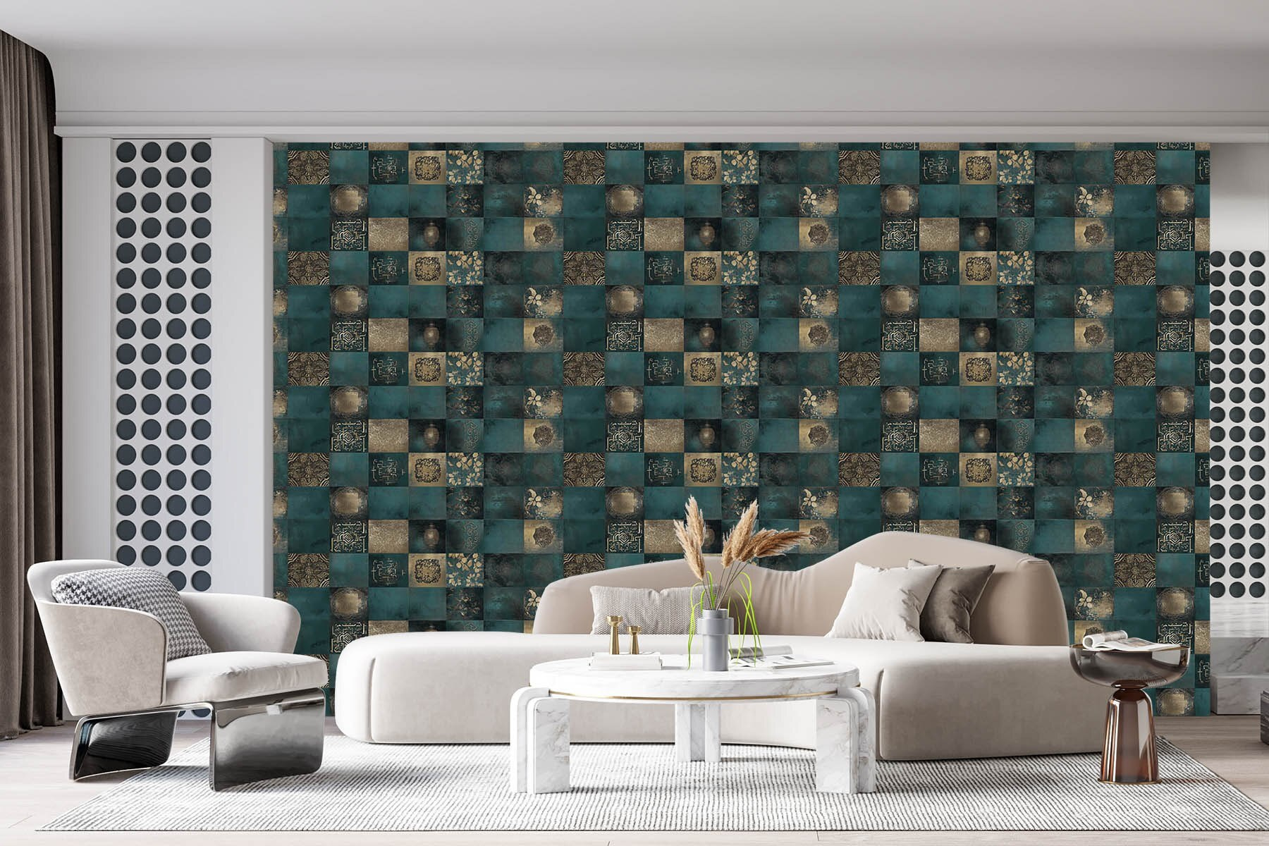 Pattern of squares and dots