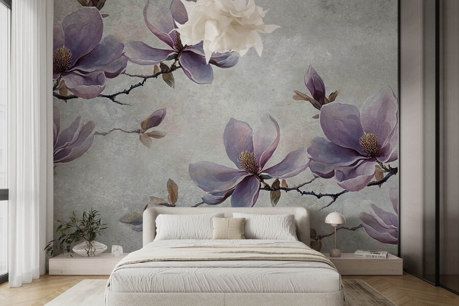 Papel de parede Pintura de flores num ramo