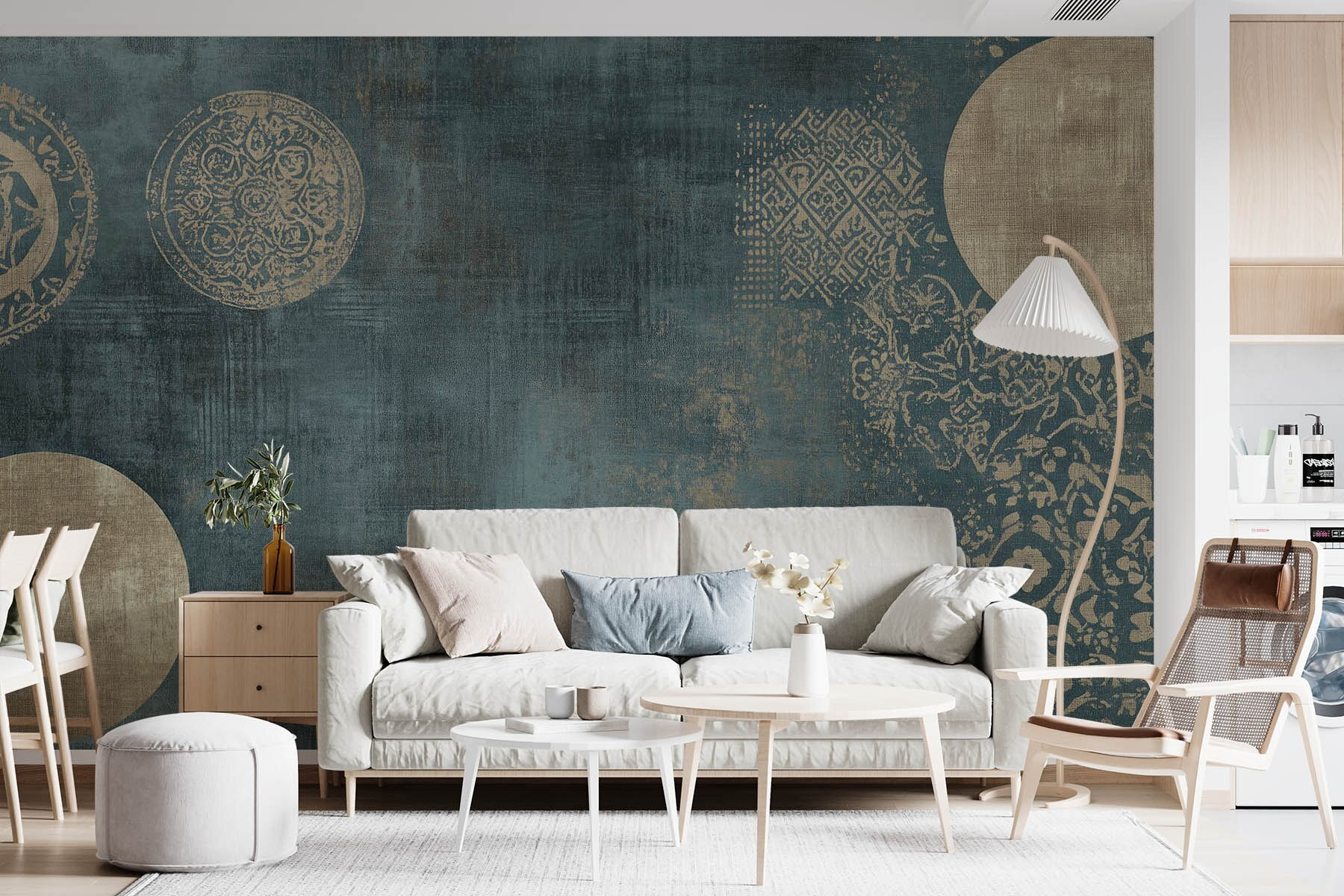 Mysterious patterns on textured background